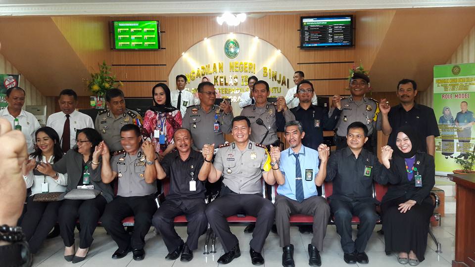 KUNJUNGAN KEPALA POLISI RESORT BINJAI BESERTA ROMBONGAN KE PENGADILAN NEGERI BINJAI KELAS IB