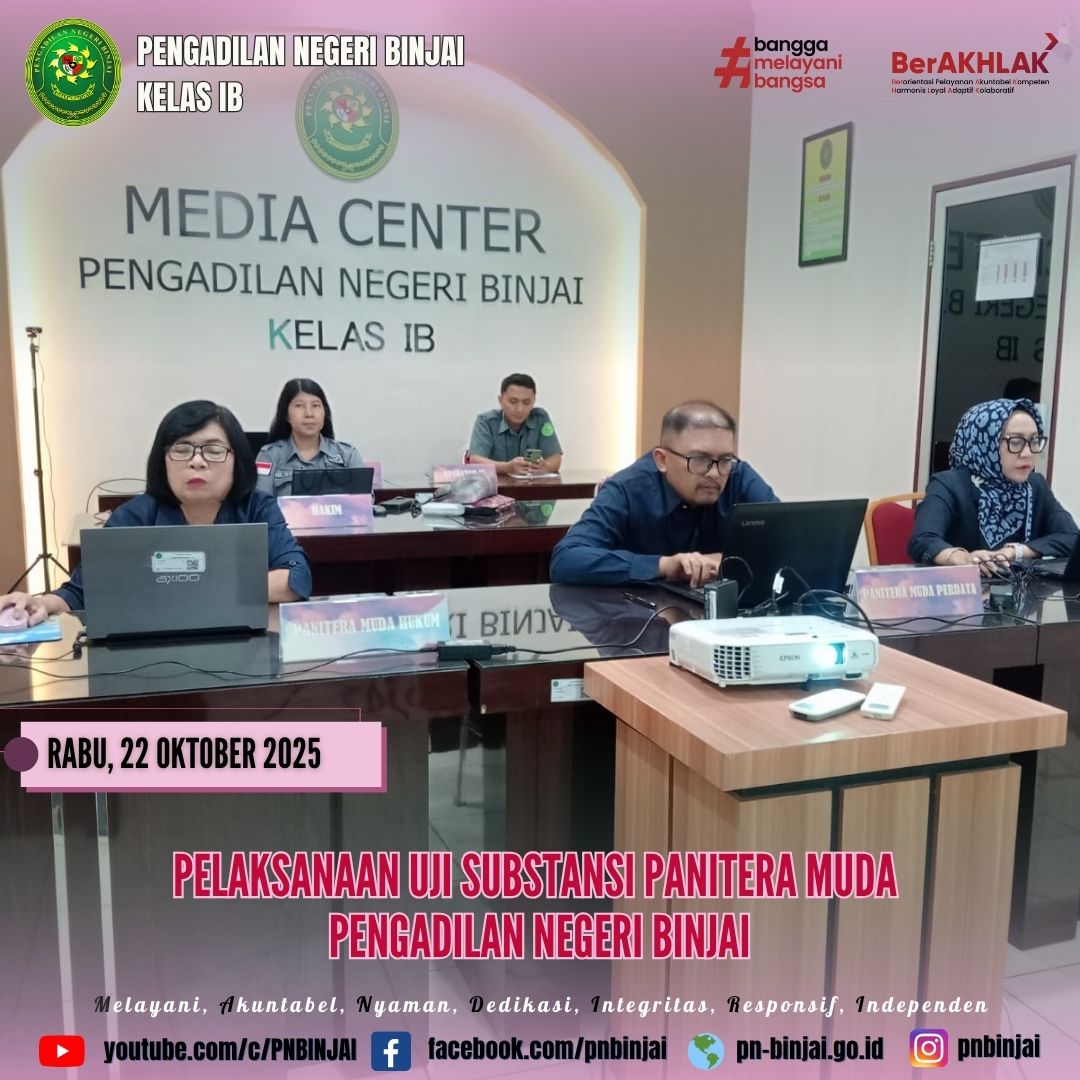 PELAKSANAAN UJI SUBSTANSI PANITERA MUDA PENGADILAN NEGERI BINJAI SECARA DARING