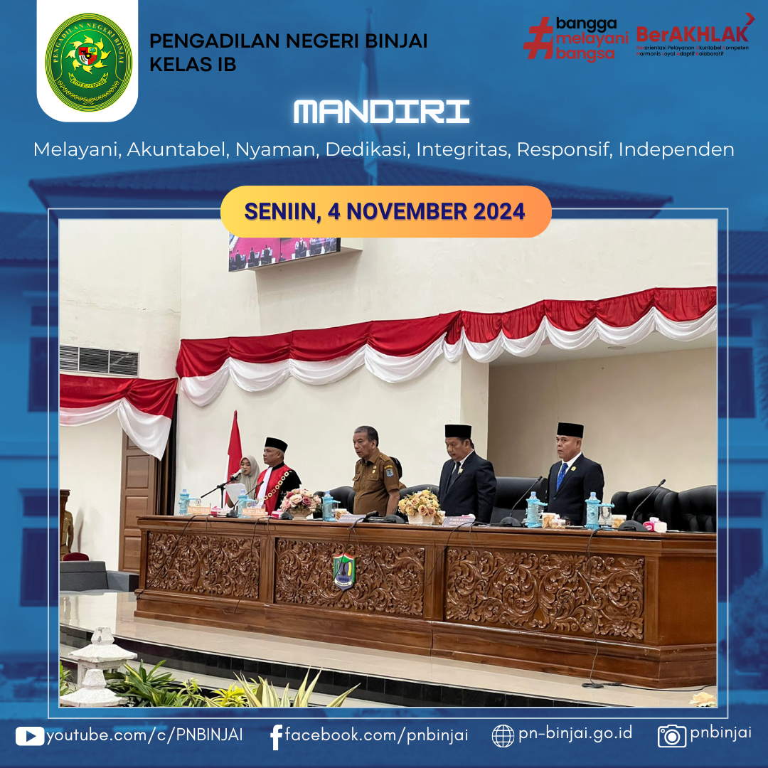 Pengambilan Sumpah Jabatan Pimpinan Defenitif DPRD Kota Binjai Periode 2024-2029